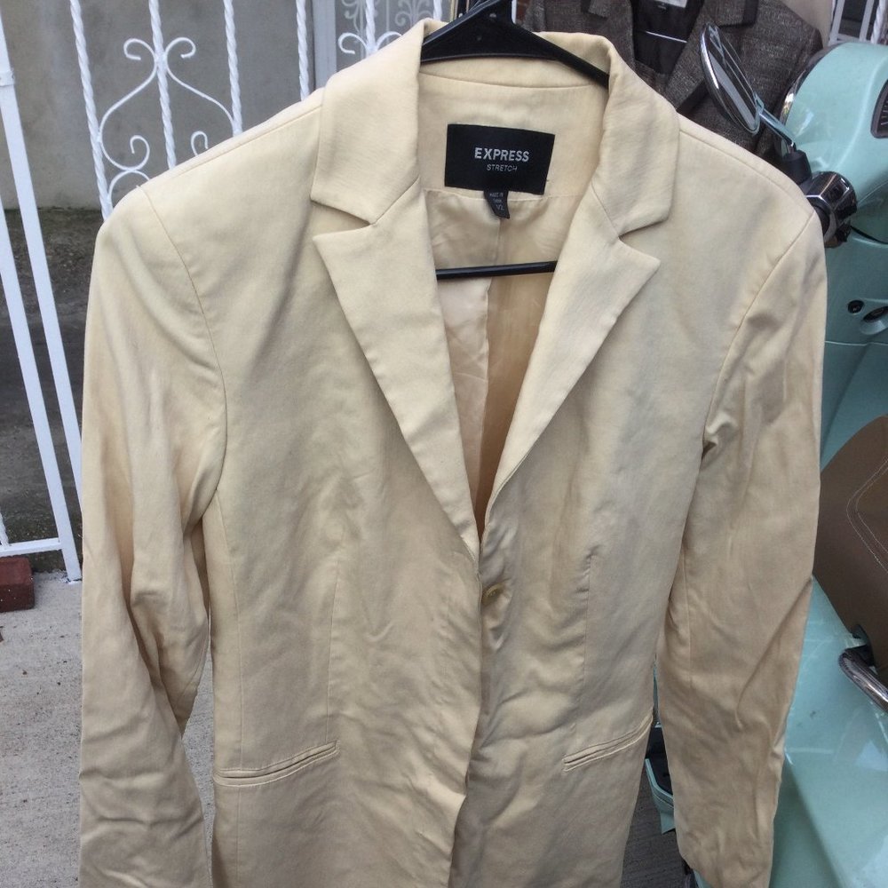 Express Y2K Ivory Long Jacket